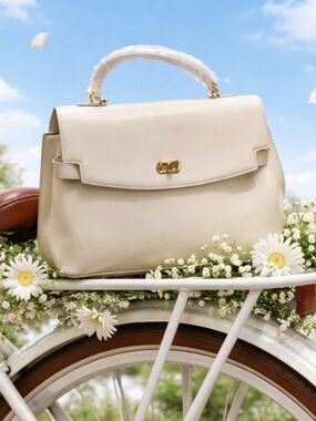 Cavalli Class Elegant Cream Satchel